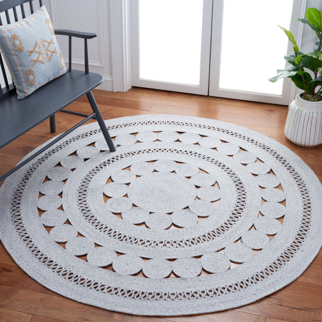 SAFAVIEH Cape Cod Collection CAP222F Handwoven Grey Rug Image 2