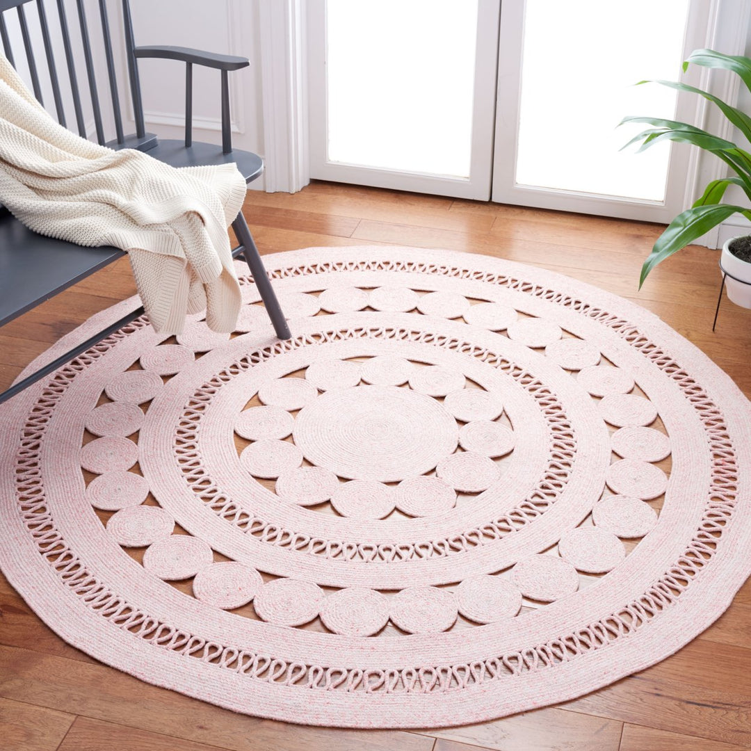 SAFAVIEH Cape Cod Collection CAP222U Handwoven Pink Rug Image 2