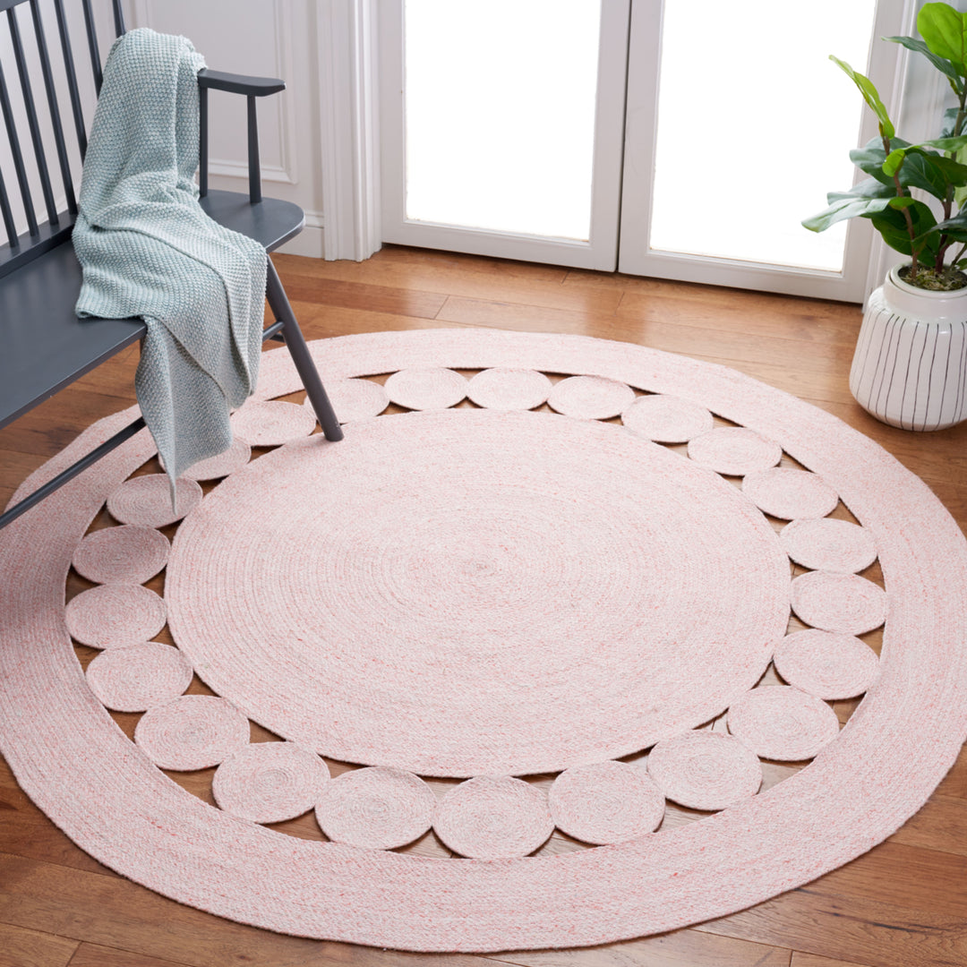 SAFAVIEH Cape Cod Collection CAP225U Handwoven Pink Rug Image 2