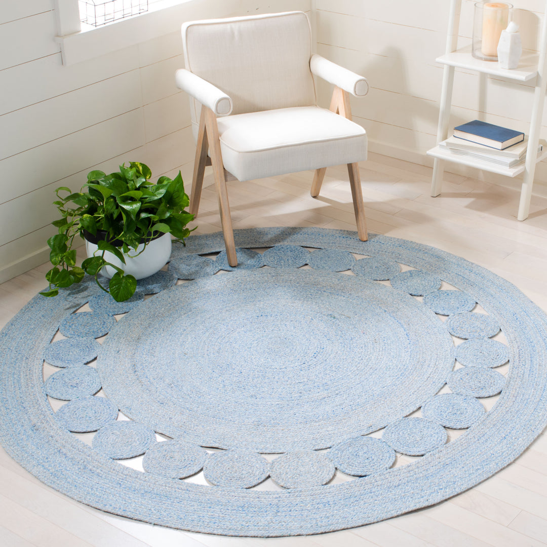 SAFAVIEH Cape Cod Collection CAP225M Handwoven Blue Rug Image 2