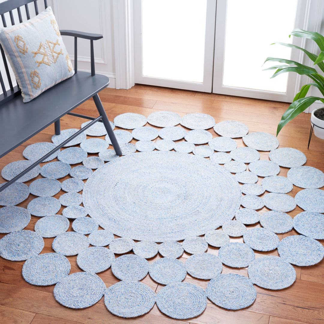 SAFAVIEH Cape Cod Collection CAP226M Handwoven Blue Rug Image 2