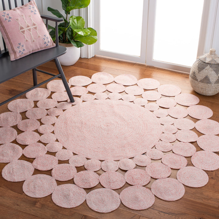 SAFAVIEH Cape Cod Collection CAP226U Handwoven Pink Rug Image 2