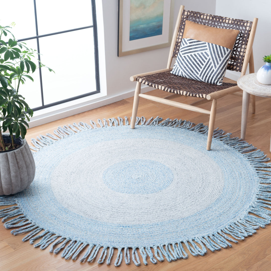 SAFAVIEH Cape Cod CAP228M Handwoven Blue / Grey Rug Image 2