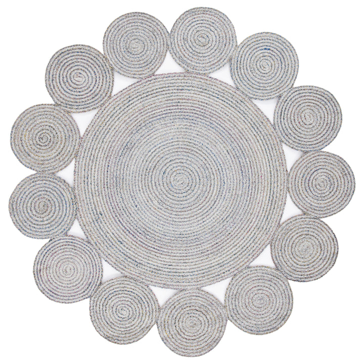 SAFAVIEH Cape Cod CAP230F Handwoven Grey / Pink Rug Image 1