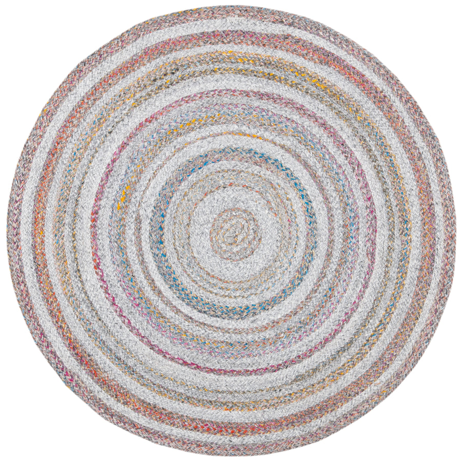 SAFAVIEH Cape Cod CAP235F Handwoven Grey / Pink Rug Image 1