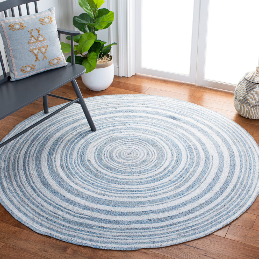 SAFAVIEH Cape Cod CAP235M Handwoven Blue / Ivory Rug Image 2