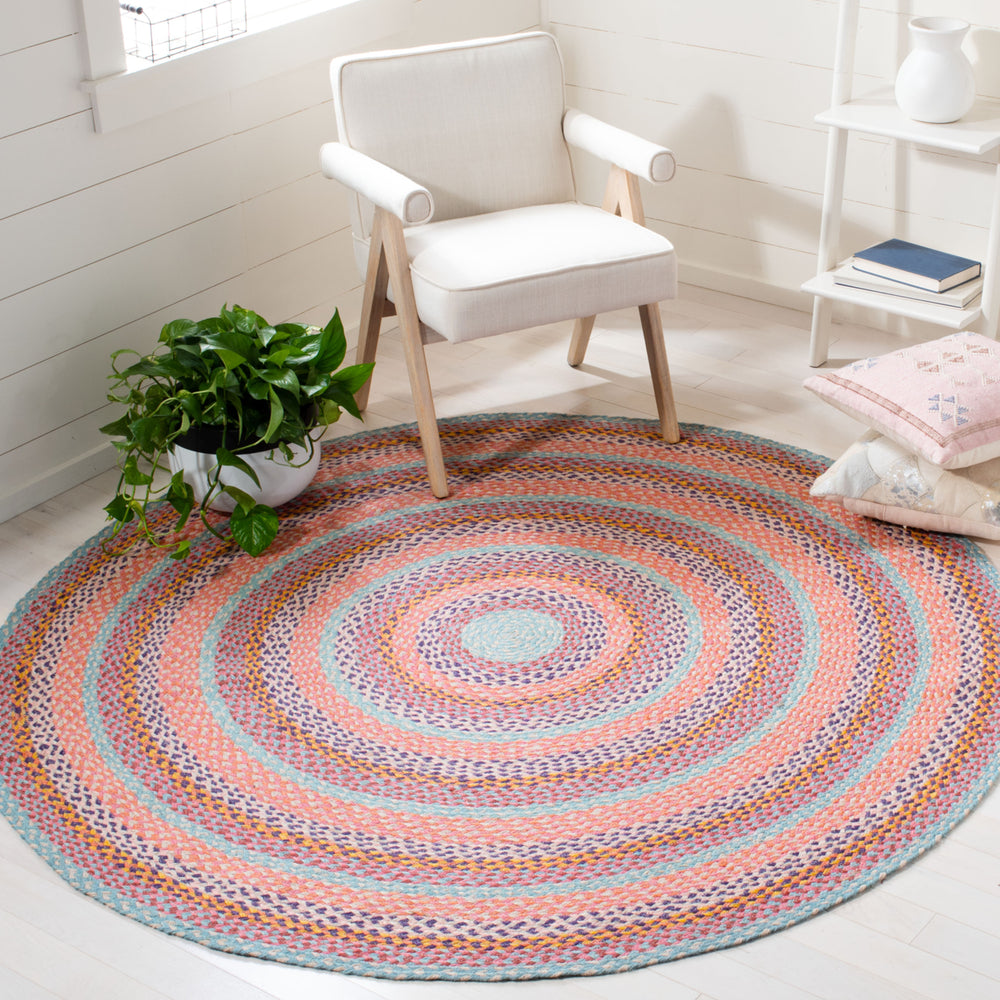 SAFAVIEH Cape Cod CAP241U Handwoven Pink / Blue Rug Image 2