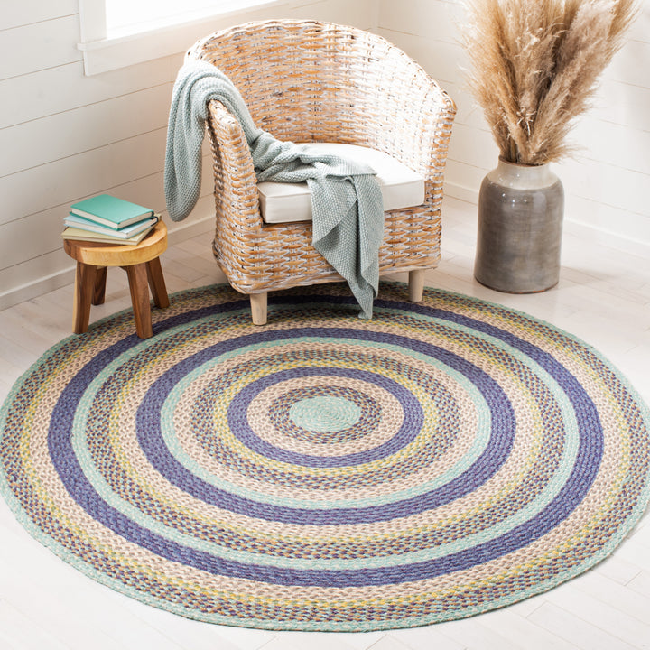 SAFAVIEH Cape Cod CAP241M Handwoven Blue / Green Rug Image 2