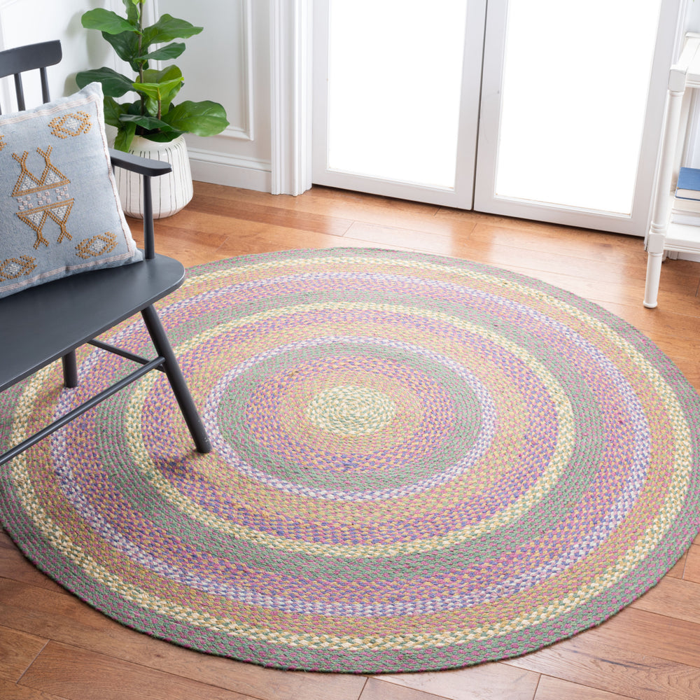 SAFAVIEH Cape Cod CAP241Y Handwoven Green / Pink Rug Image 2