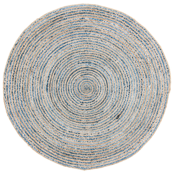 SAFAVIEH Cape Cod CAP250A Handwoven Natural / Blue Rug Image 3