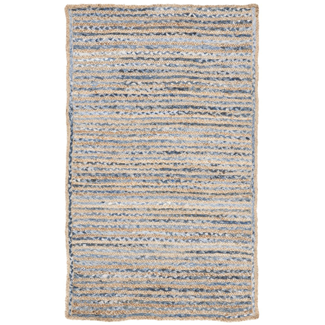 SAFAVIEH Cape Cod CAP250A Handwoven Natural / Blue Rug Image 5