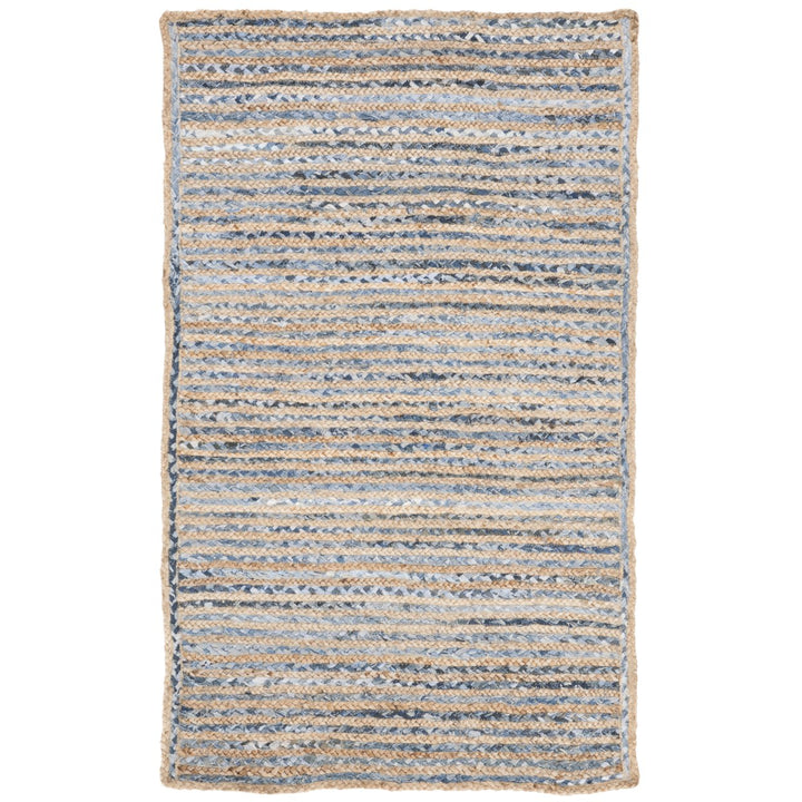 SAFAVIEH Cape Cod CAP250A Handwoven Natural / Blue Rug Image 5