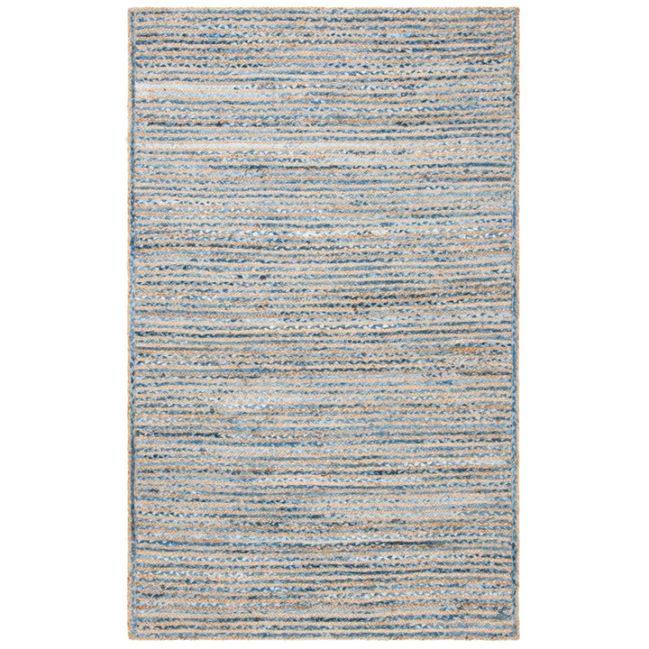 SAFAVIEH Cape Cod CAP250A Handwoven Natural / Blue Rug Image 9