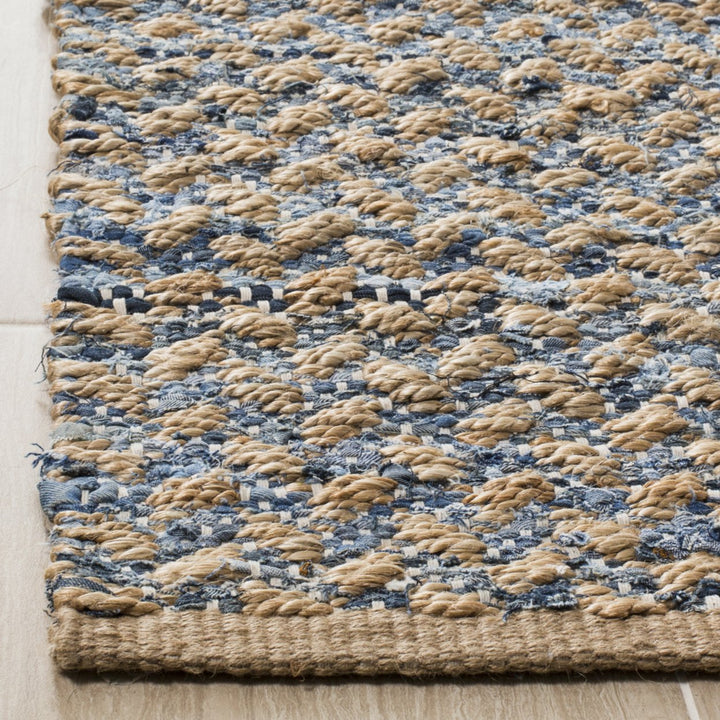 SAFAVIEH Cape Cod CAP305M Handwoven Blue / Natural Rug Image 5