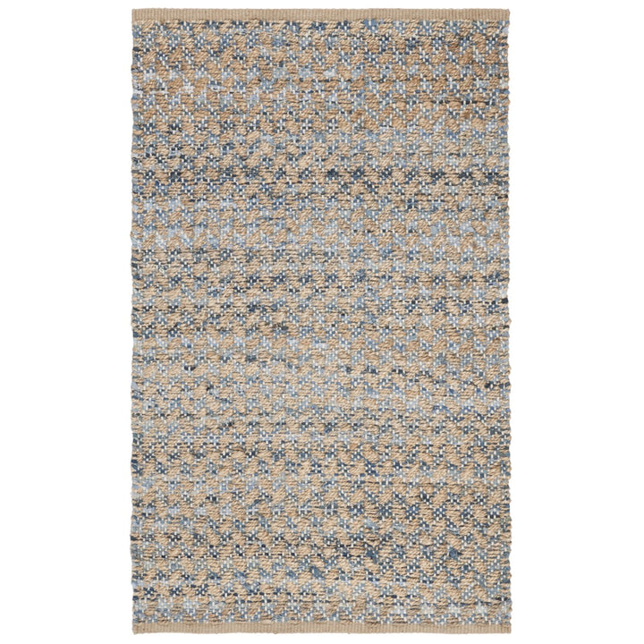 SAFAVIEH Cape Cod CAP305M Handwoven Blue / Natural Rug Image 7