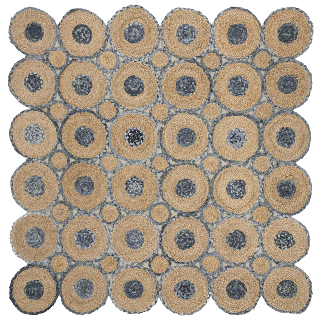 SAFAVIEH Cape Cod CAP306M Handwoven Blue / Natural Rug Image 4