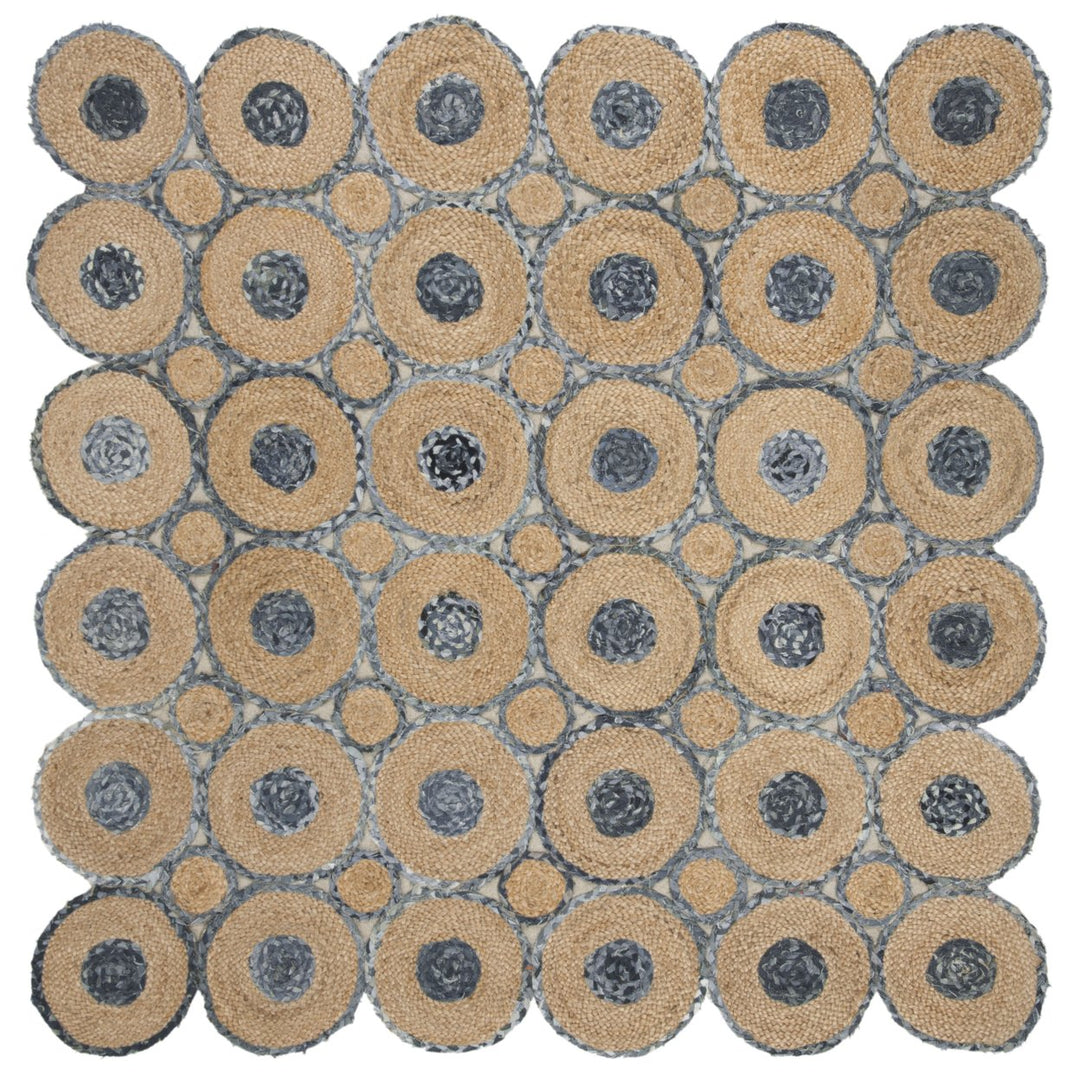 SAFAVIEH Cape Cod CAP306M Handwoven Blue / Natural Rug Image 1