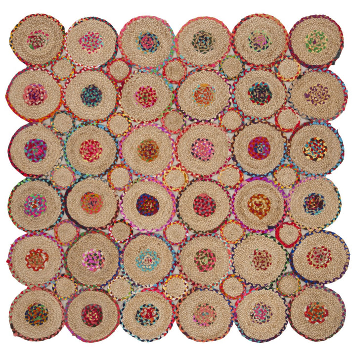 SAFAVIEH Cape Cod CAP306Q Handwoven Red / Natural Rug Image 4