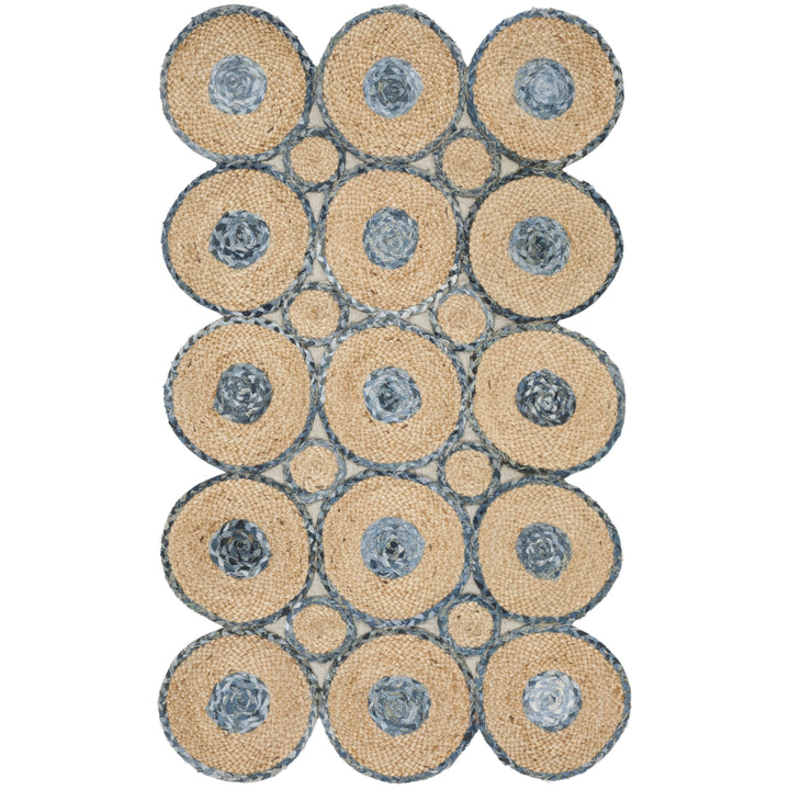 SAFAVIEH Cape Cod CAP306M Handwoven Blue / Natural Rug Image 6