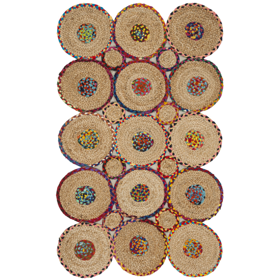 SAFAVIEH Cape Cod CAP306Q Handwoven Red / Natural Rug Image 6