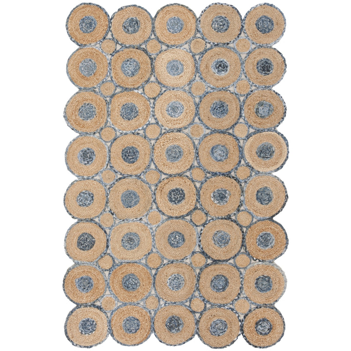 SAFAVIEH Cape Cod CAP306M Handwoven Blue / Natural Rug Image 1