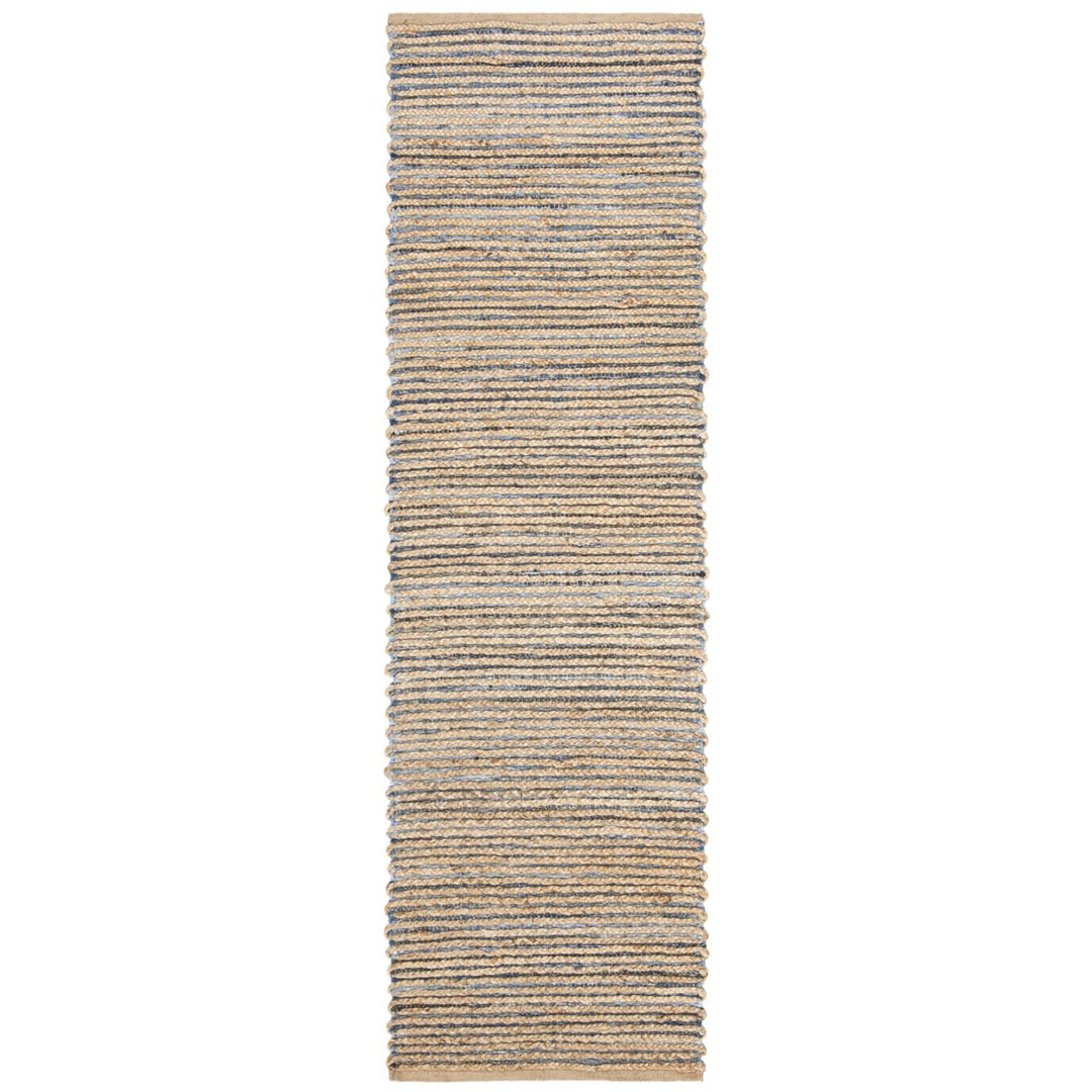 SAFAVIEH Cape Cod CAP307M Handwoven Natural / Blue Rug Image 1