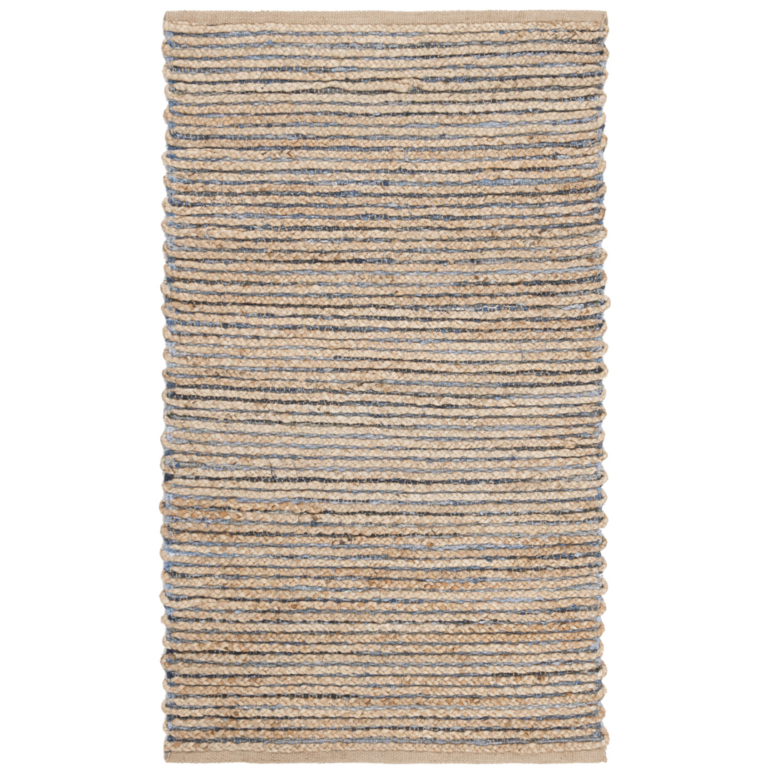 SAFAVIEH Cape Cod CAP307M Handwoven Natural / Blue Rug Image 6