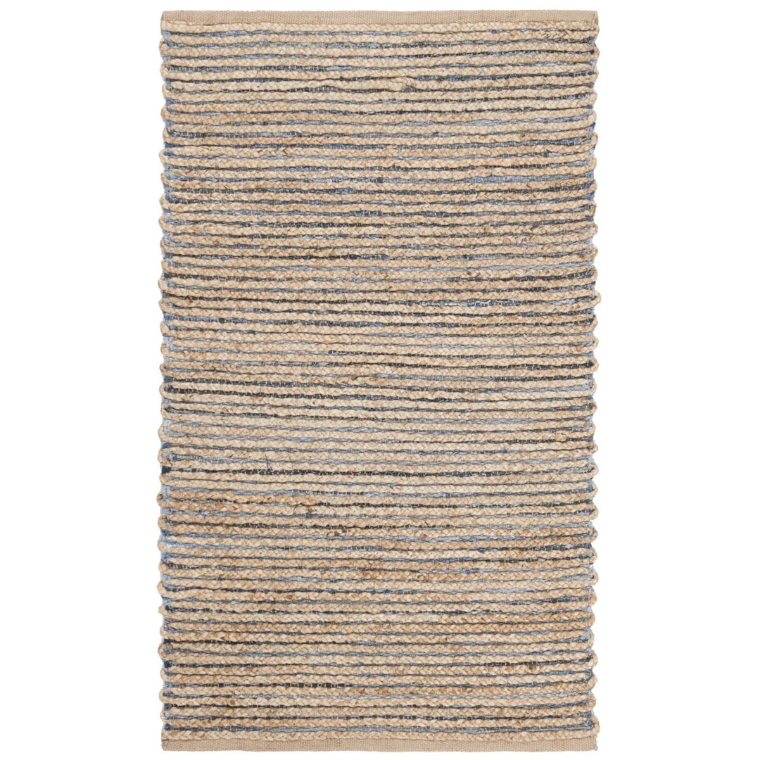 SAFAVIEH Cape Cod CAP307M Handwoven Natural / Blue Rug Image 1