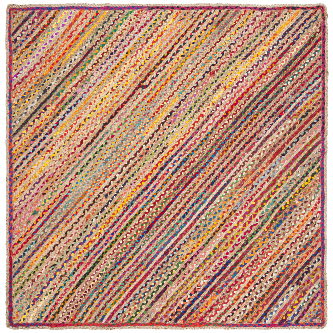 SAFAVIEH Cape Cod CAP311B Handwoven Natural / Red Rug Image 4