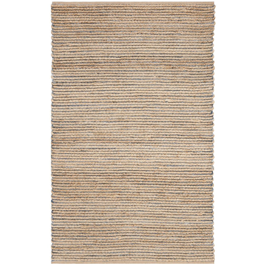 SAFAVIEH Cape Cod CAP307M Handwoven Natural / Blue Rug Image 7