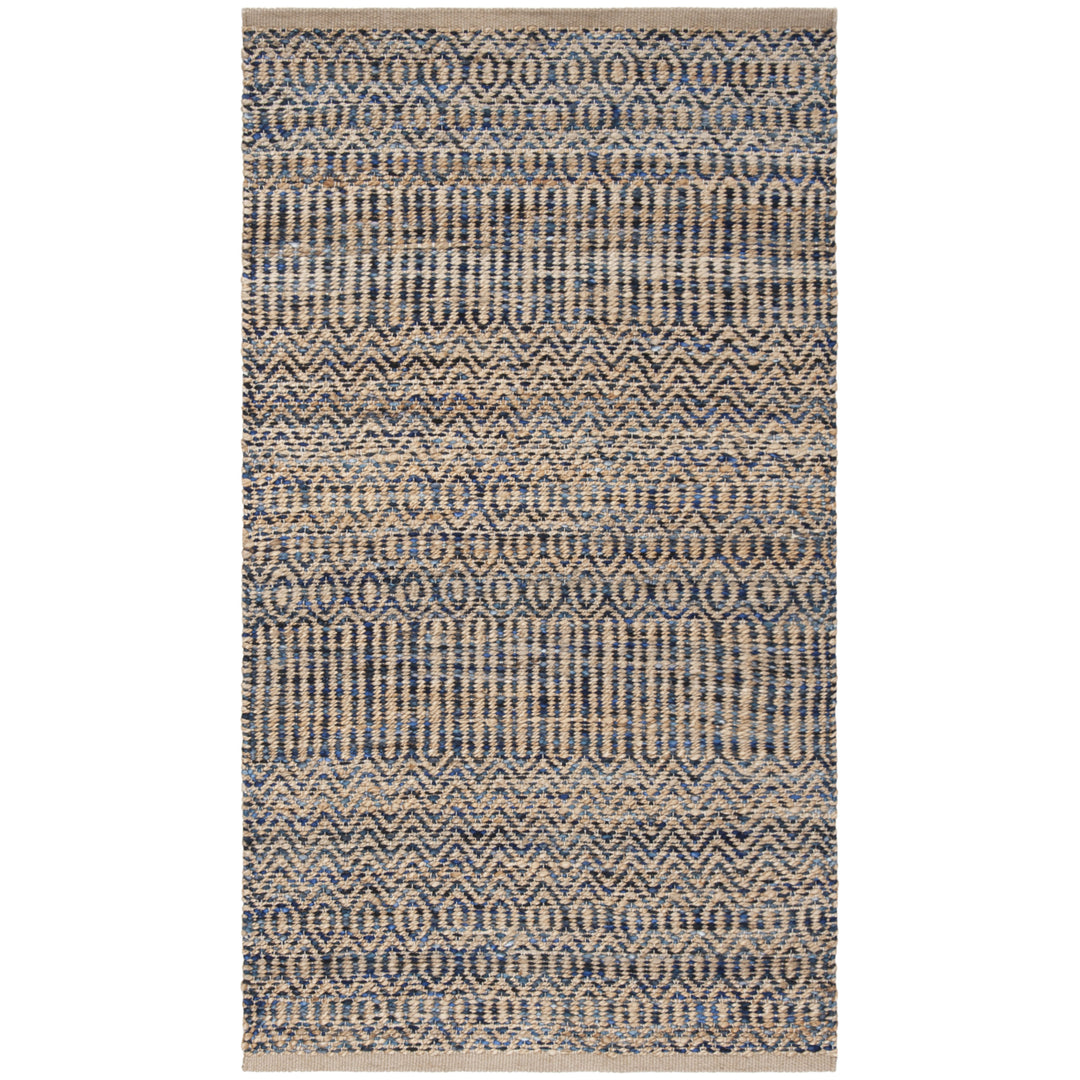 SAFAVIEH Cape Cod CAP309N Handwoven Navy / Natural Rug Image 6