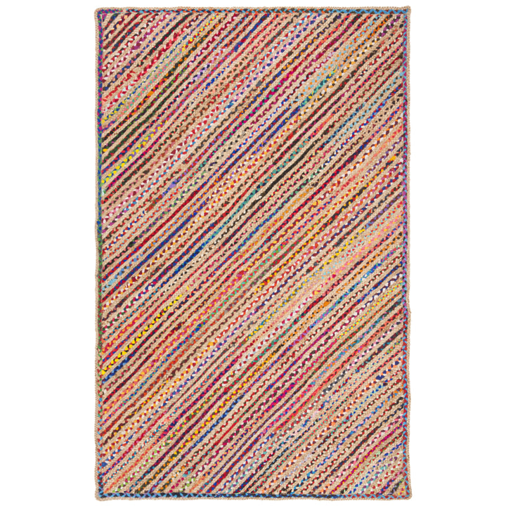 SAFAVIEH Cape Cod CAP311B Handwoven Natural / Red Rug Image 1