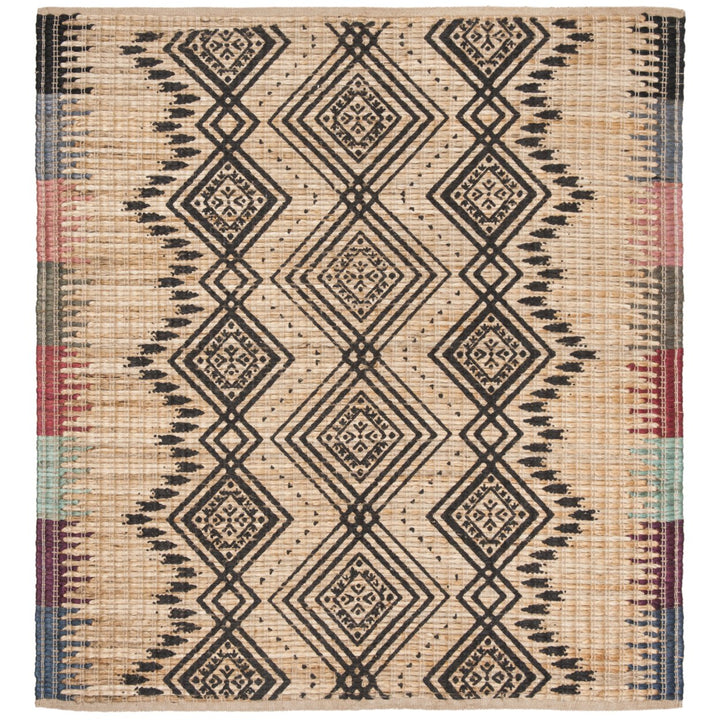 SAFAVIEH Cape Cod CAP310B Handwoven Natural / Black Rug Image 1