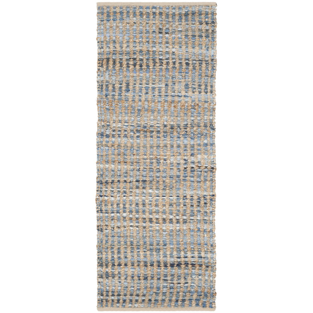 SAFAVIEH Cape Cod CAP352A Handwoven Natural / Blue Rug Image 1