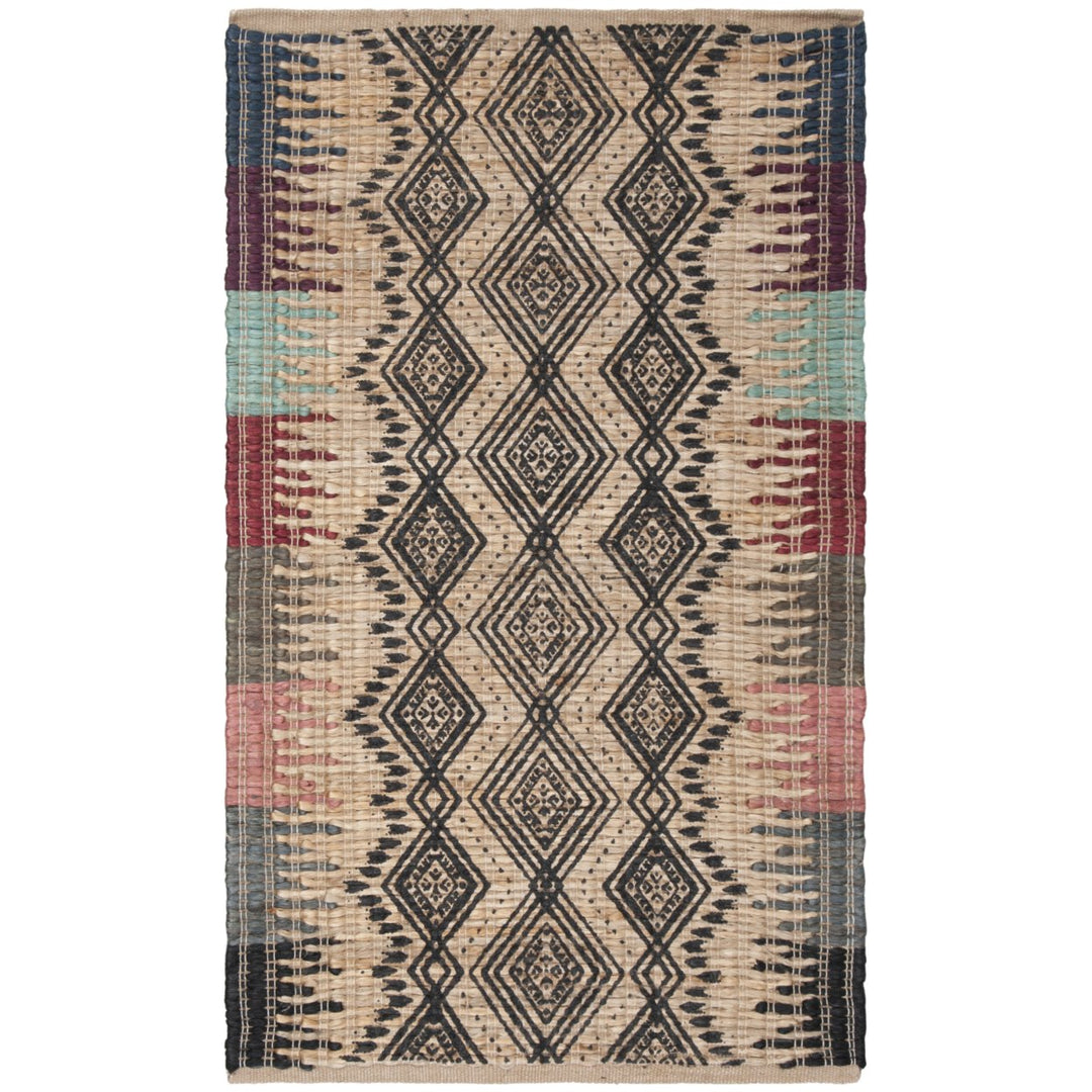 SAFAVIEH Cape Cod CAP310B Handwoven Natural / Black Rug Image 1