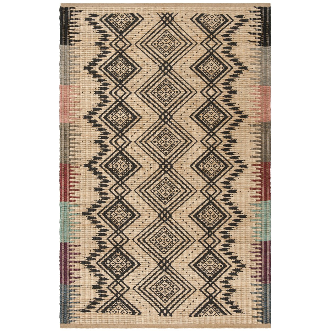 SAFAVIEH Cape Cod CAP310B Handwoven Natural / Black Rug Image 1