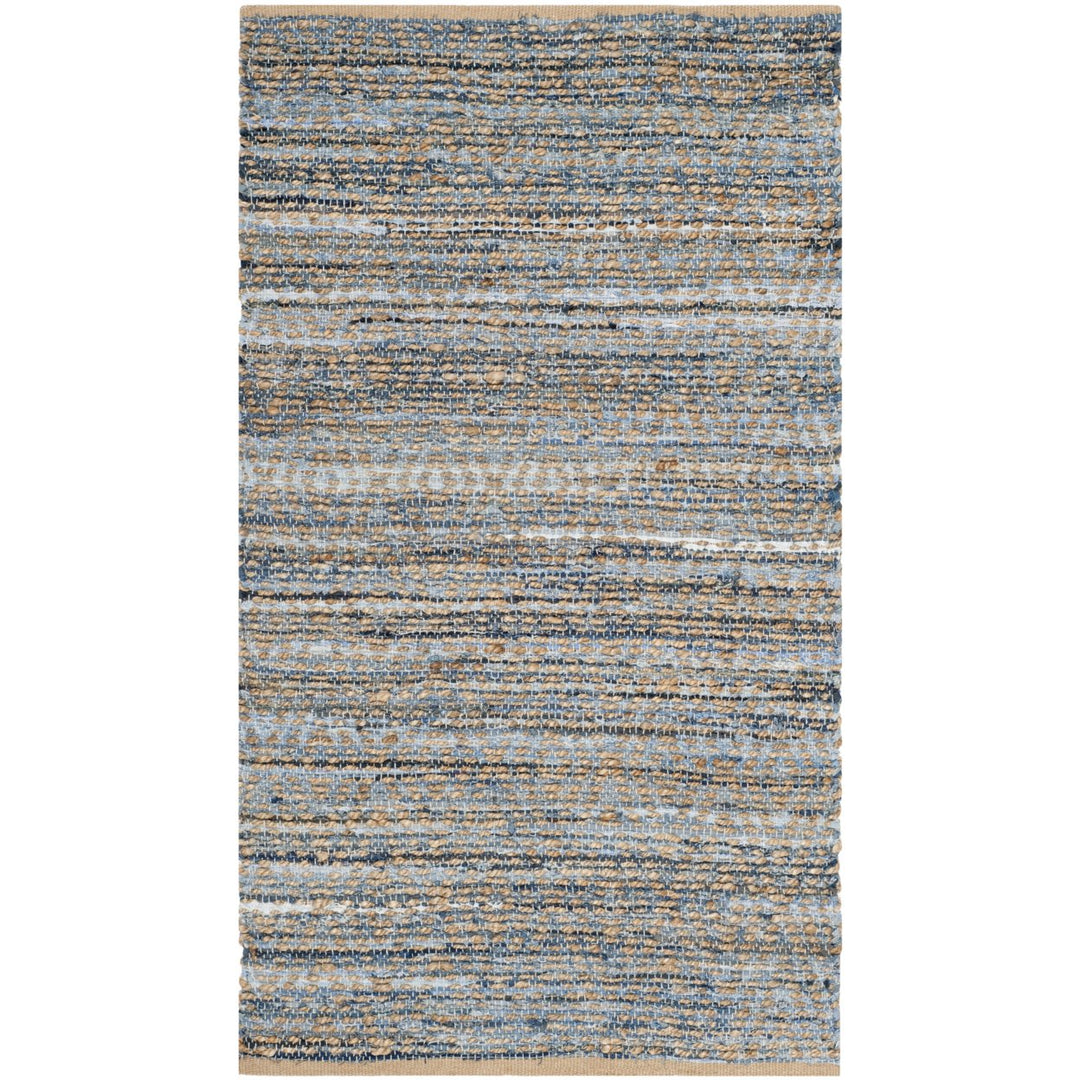 SAFAVIEH Cape Cod CAP351A Handwoven Natural / Blue Rug Image 4