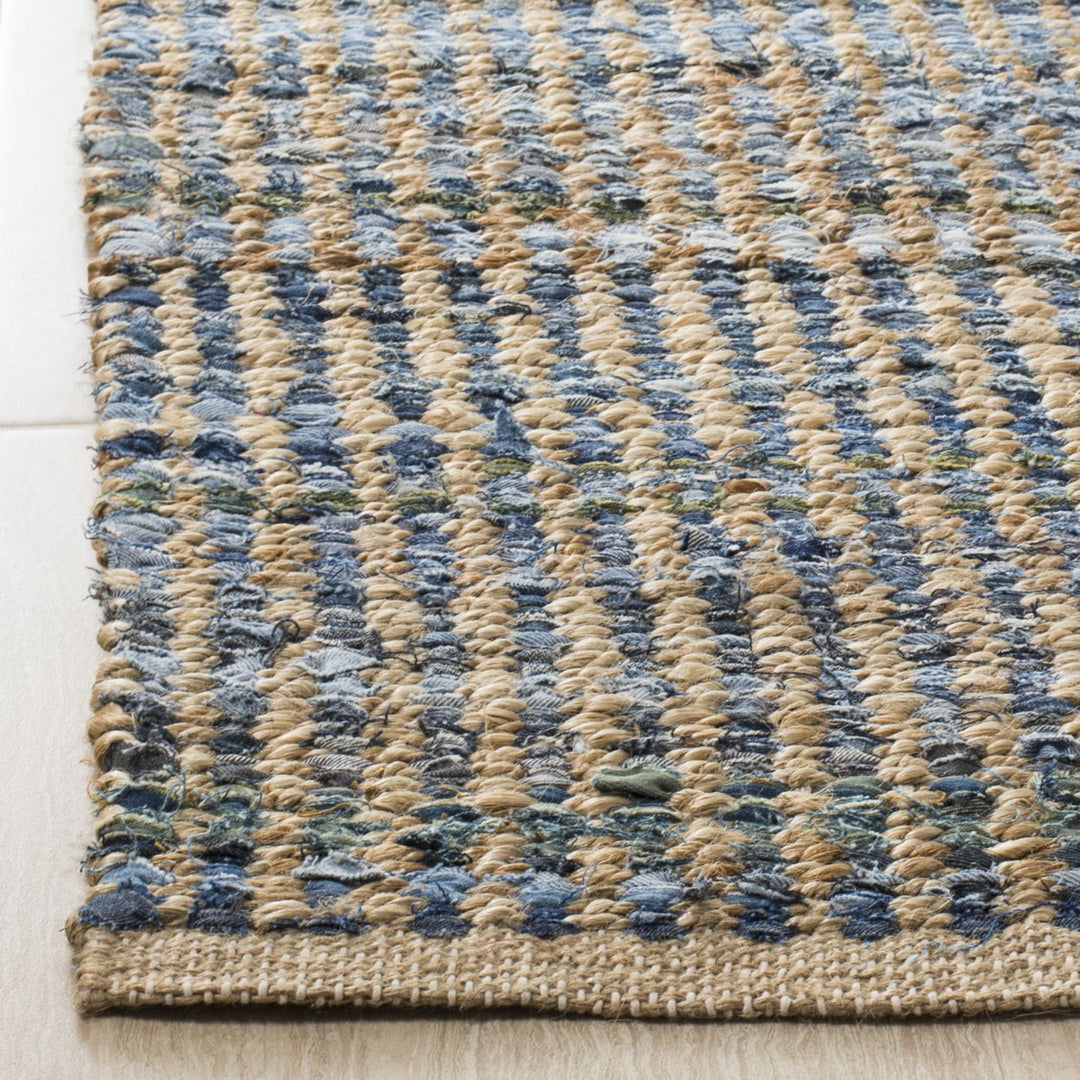 SAFAVIEH Cape Cod CAP352A Handwoven Natural / Blue Rug Image 5