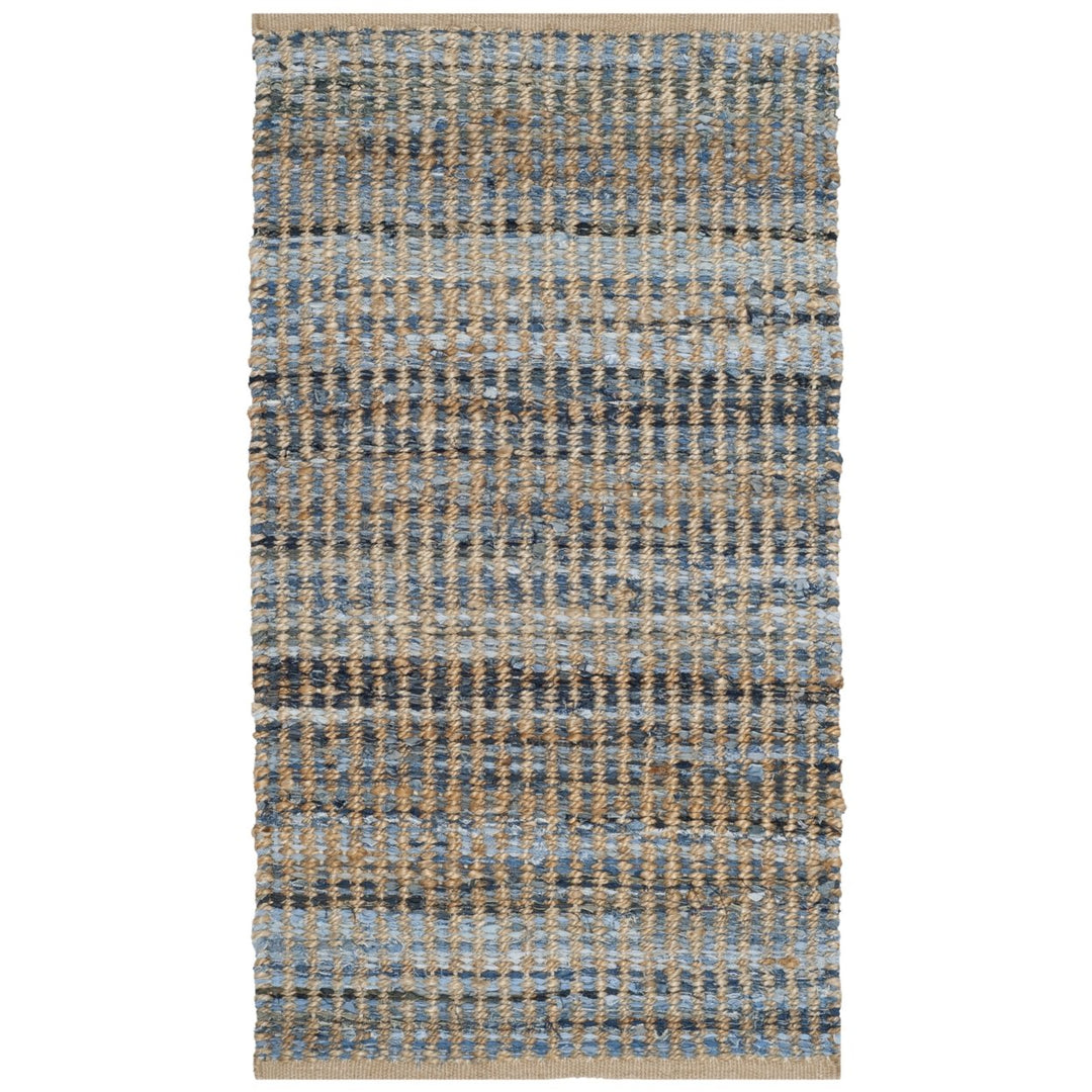 SAFAVIEH Cape Cod CAP352A Handwoven Natural / Blue Rug Image 7