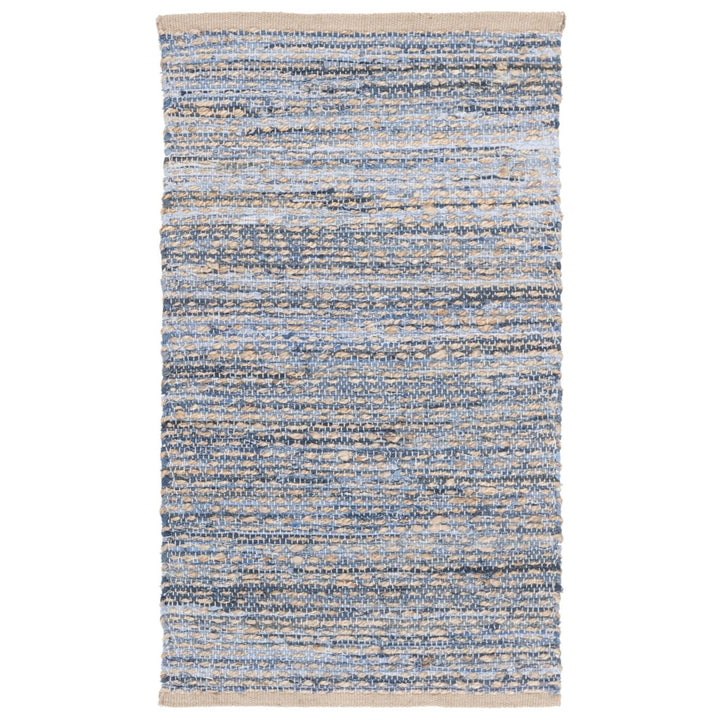 SAFAVIEH Cape Cod CAP350A Handwoven Natural / Blue Rug Image 1