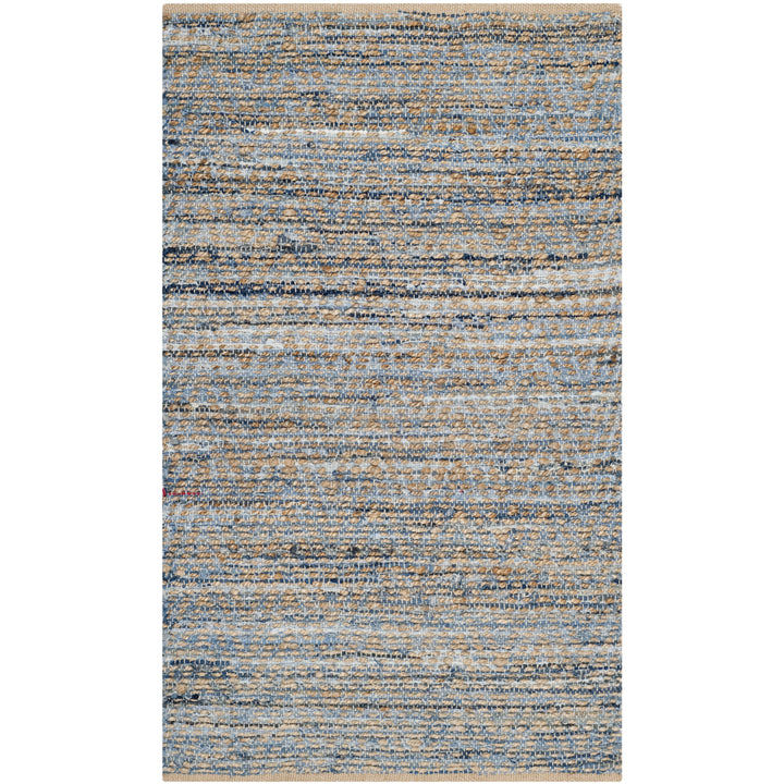 SAFAVIEH Cape Cod CAP350A Handwoven Natural / Blue Rug Image 10