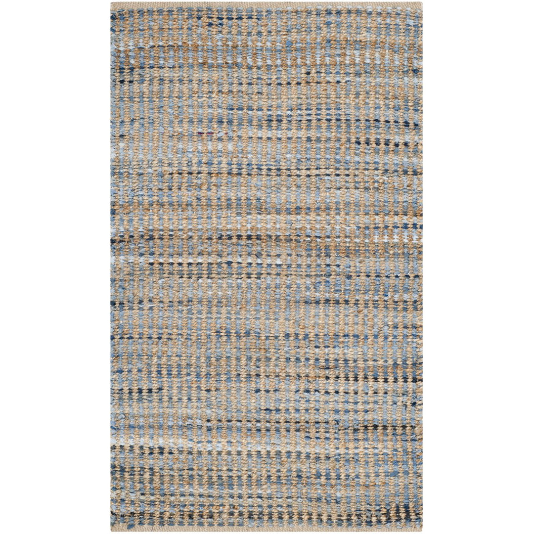 SAFAVIEH Cape Cod CAP352A Handwoven Natural / Blue Rug Image 1