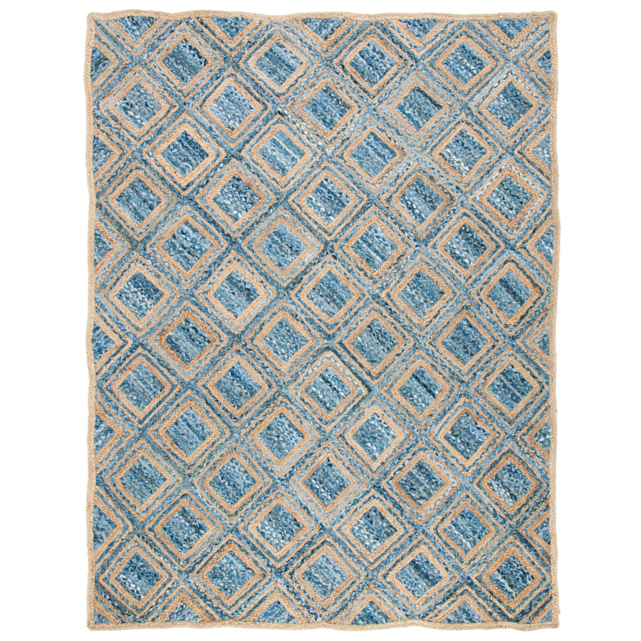 SAFAVIEH Cape Cod CAP354A Handwoven Natural / Blue Rug Image 1