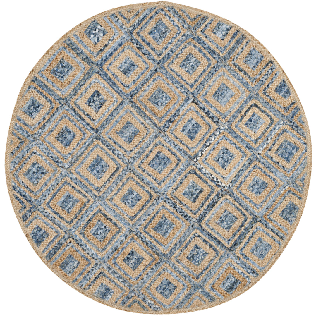 SAFAVIEH Cape Cod CAP354A Handwoven Natural / Blue Rug Image 2