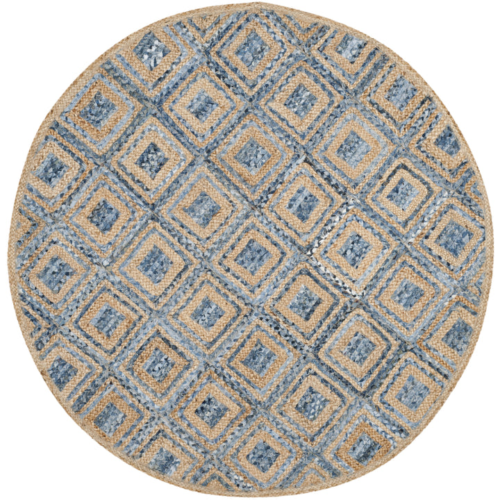 SAFAVIEH Cape Cod CAP354A Handwoven Natural / Blue Rug Image 2