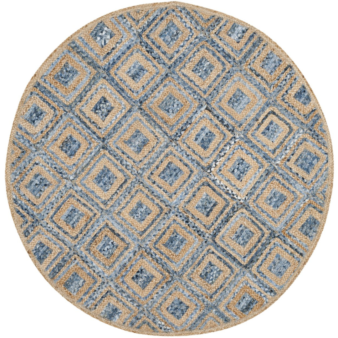 SAFAVIEH Cape Cod CAP354A Handwoven Natural / Blue Rug Image 1