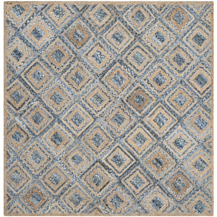 SAFAVIEH Cape Cod CAP354A Handwoven Natural / Blue Rug Image 3