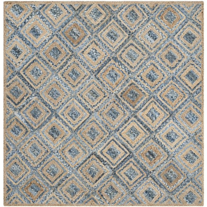 SAFAVIEH Cape Cod CAP354A Handwoven Natural / Blue Rug Image 1