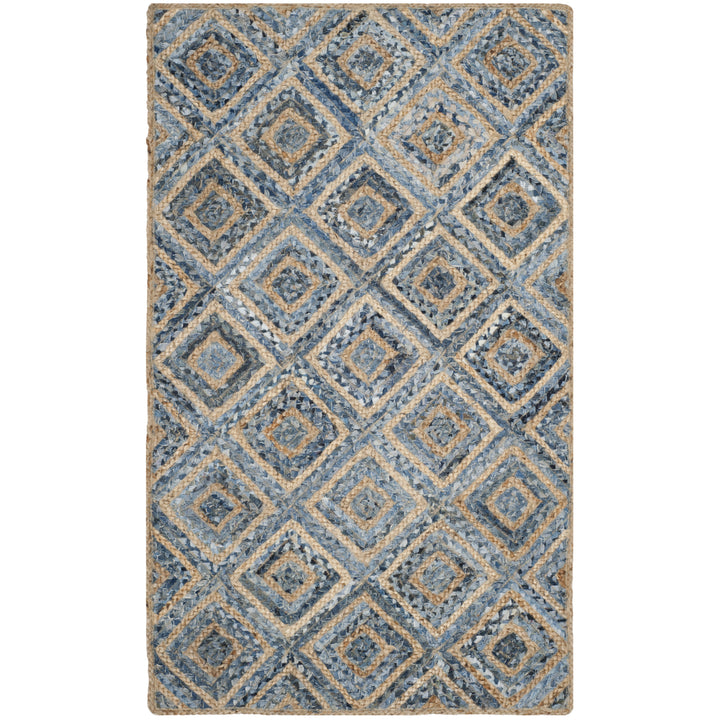 SAFAVIEH Cape Cod CAP354A Handwoven Natural / Blue Rug Image 4