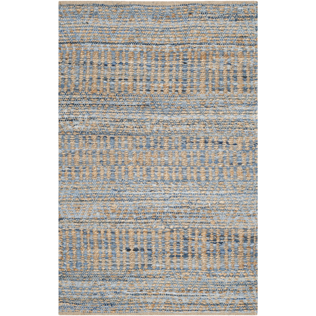 SAFAVIEH Cape Cod CAP353A Handwoven Natural / Blue Rug Image 10